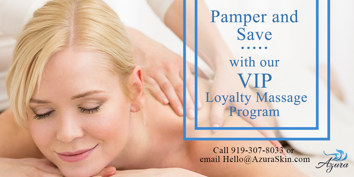 Join our Azura massage loyalty program and save on our professional services when you treat yourself to regular visits.